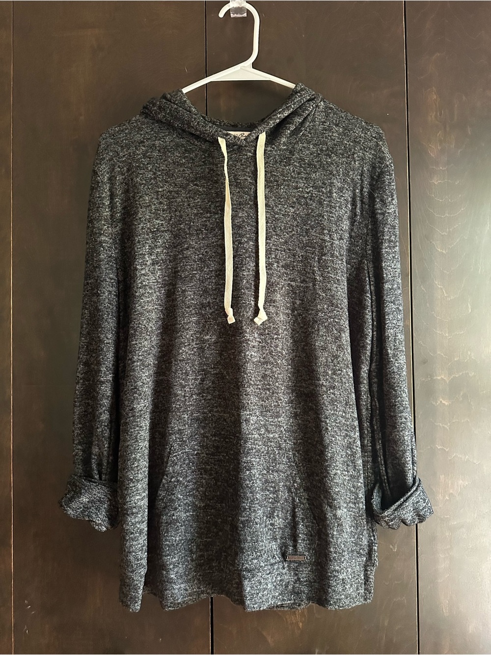 Express Charcoal Gray Hooded Pullover Sweater Sweatshirt